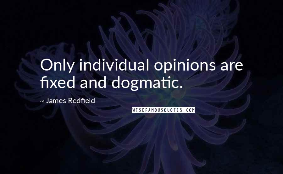 James Redfield Quotes: Only individual opinions are fixed and dogmatic.