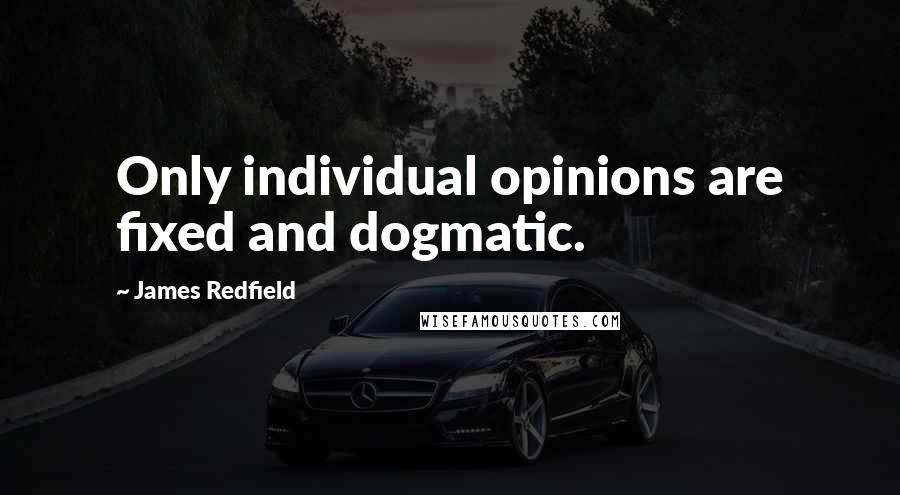 James Redfield Quotes: Only individual opinions are fixed and dogmatic.