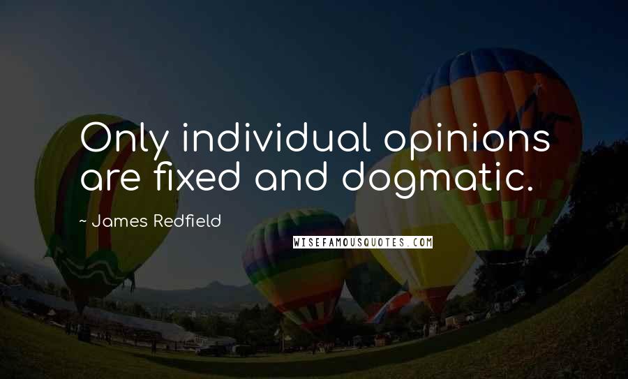 James Redfield Quotes: Only individual opinions are fixed and dogmatic.