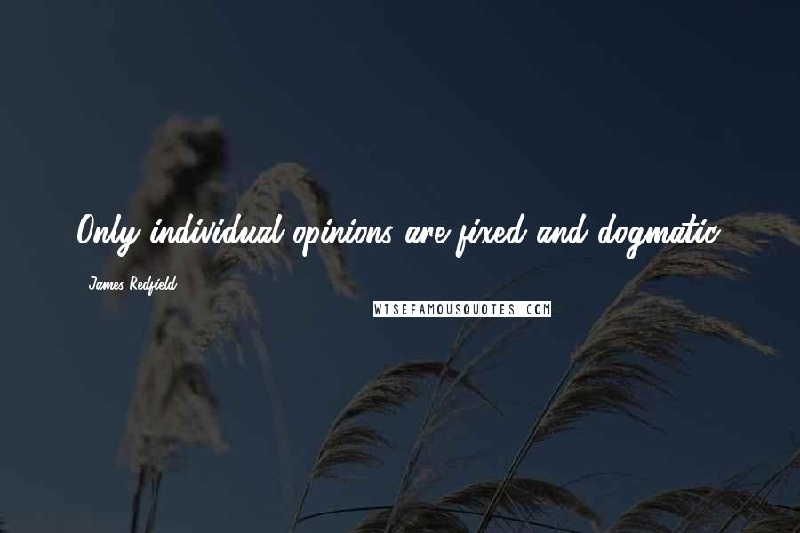 James Redfield Quotes: Only individual opinions are fixed and dogmatic.