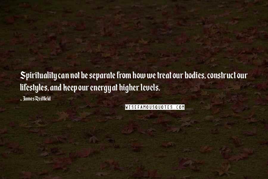 James Redfield Quotes: Spirituality can not be separate from how we treat our bodies, construct our lifestyles, and keep our energy at higher levels.