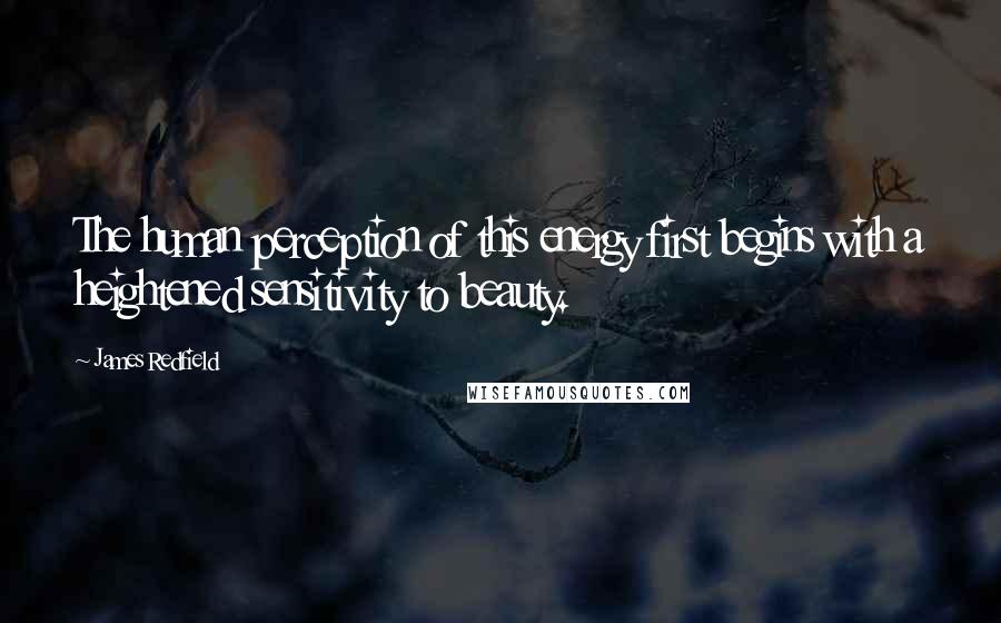 James Redfield Quotes: The human perception of this energy first begins with a heightened sensitivity to beauty.