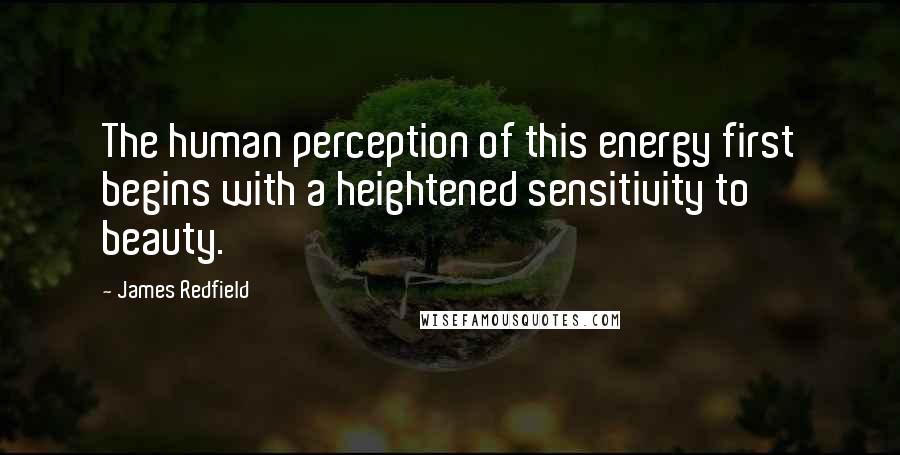 James Redfield Quotes: The human perception of this energy first begins with a heightened sensitivity to beauty.