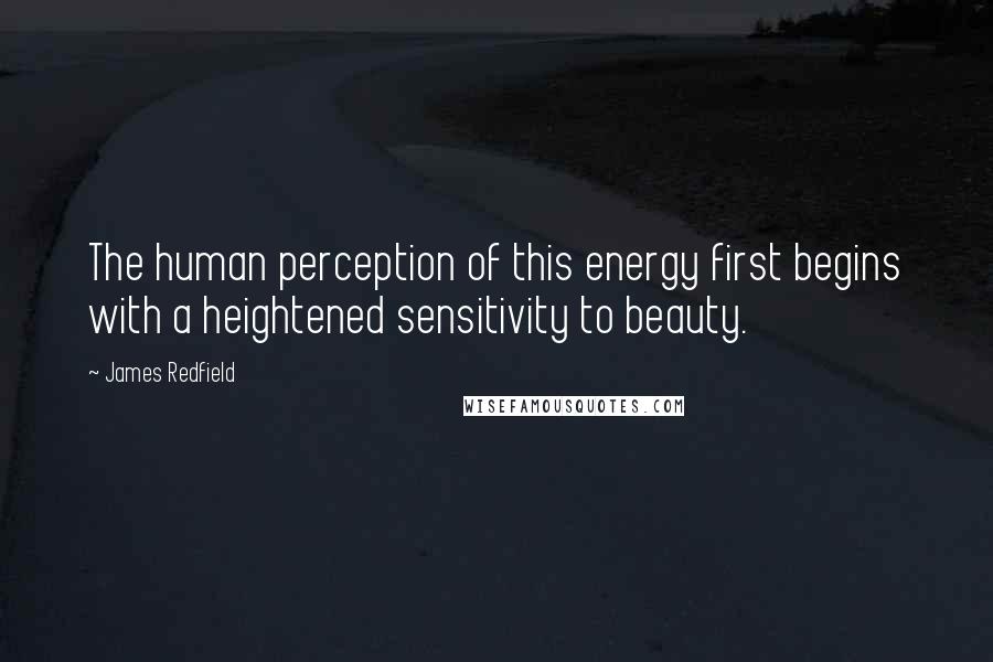 James Redfield Quotes: The human perception of this energy first begins with a heightened sensitivity to beauty.