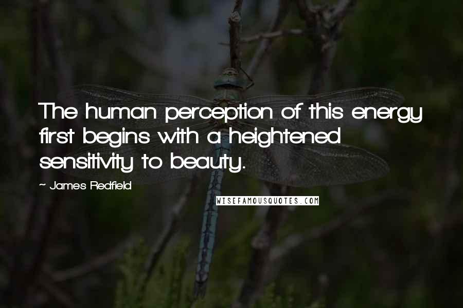 James Redfield Quotes: The human perception of this energy first begins with a heightened sensitivity to beauty.