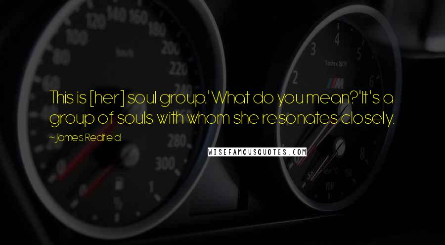 James Redfield Quotes: This is [her] soul group.'What do you mean?'It's a group of souls with whom she resonates closely.