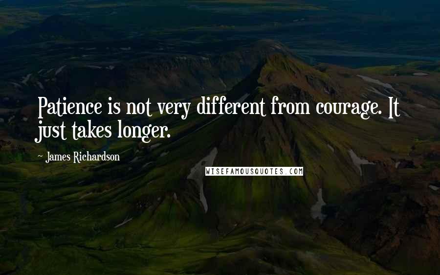 James Richardson Quotes: Patience is not very different from courage. It just takes longer.