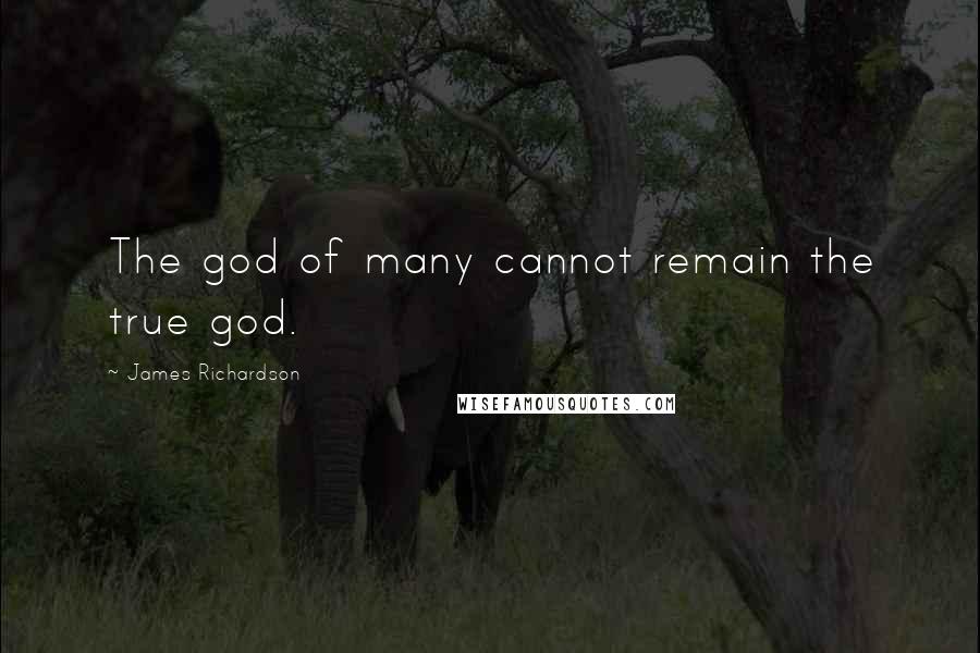 James Richardson Quotes: The god of many cannot remain the true god.