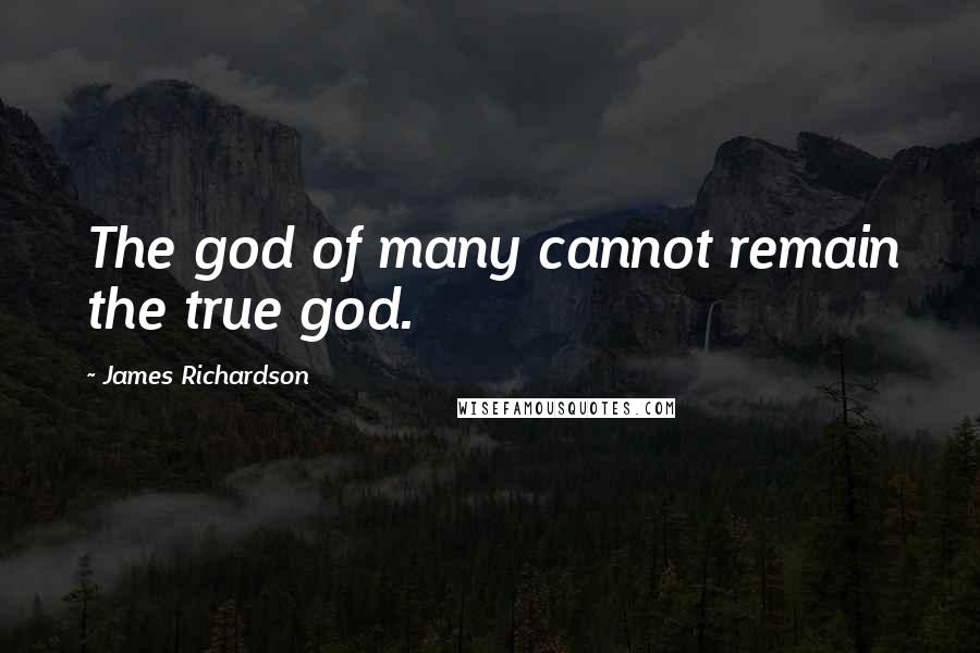 James Richardson Quotes: The god of many cannot remain the true god.
