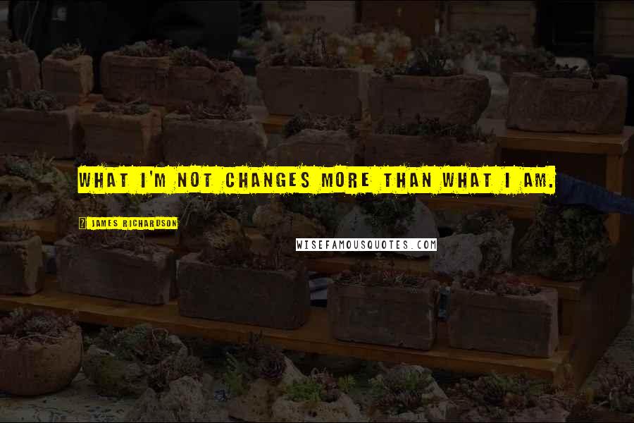 James Richardson Quotes: What I'm not changes more than what I am.