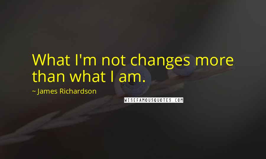 James Richardson Quotes: What I'm not changes more than what I am.