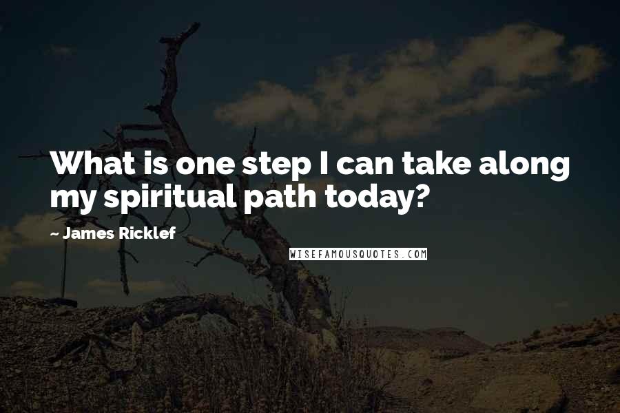 James Ricklef Quotes: What is one step I can take along my spiritual path today?