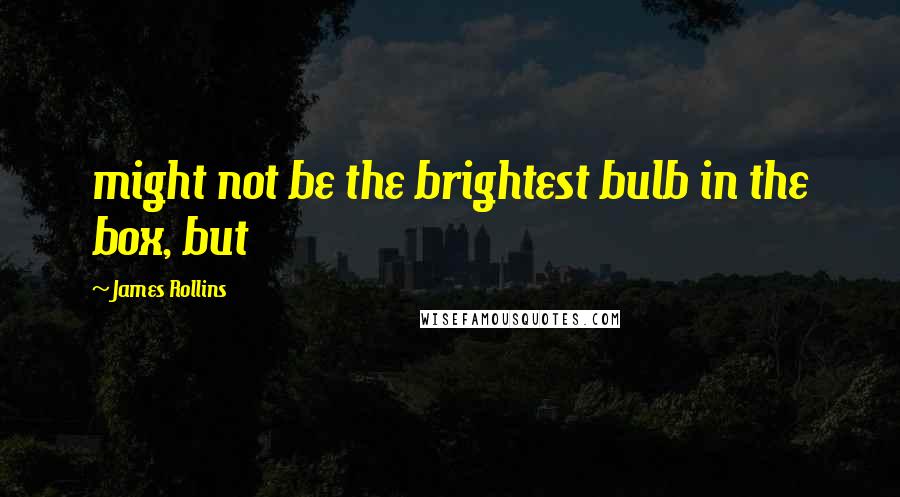 James Rollins Quotes: might not be the brightest bulb in the box, but