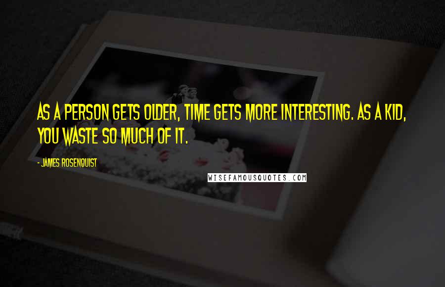 James Rosenquist Quotes: As a person gets older, time gets more interesting. As a kid, you waste so much of it.