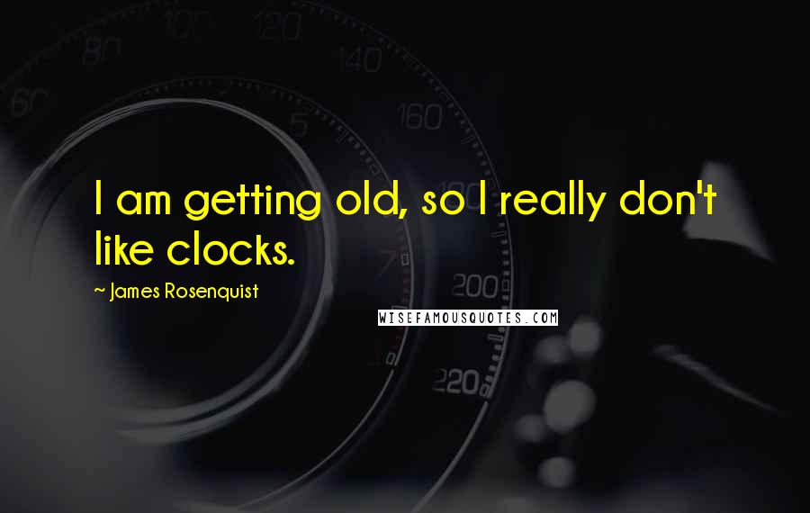 James Rosenquist Quotes: I am getting old, so I really don't like clocks.