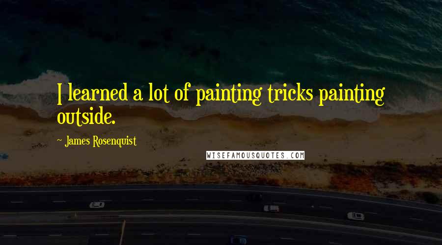 James Rosenquist Quotes: I learned a lot of painting tricks painting outside.