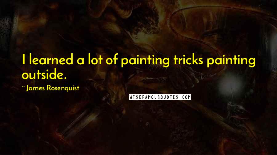 James Rosenquist Quotes: I learned a lot of painting tricks painting outside.