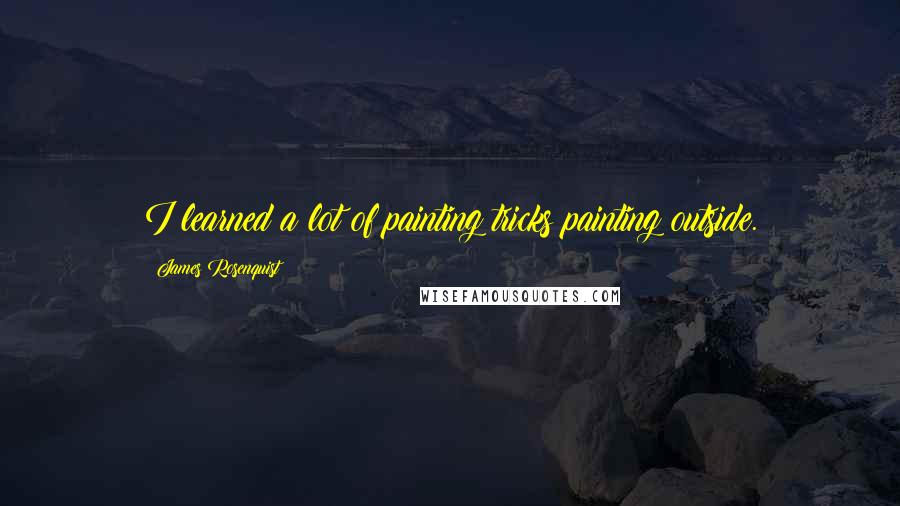 James Rosenquist Quotes: I learned a lot of painting tricks painting outside.