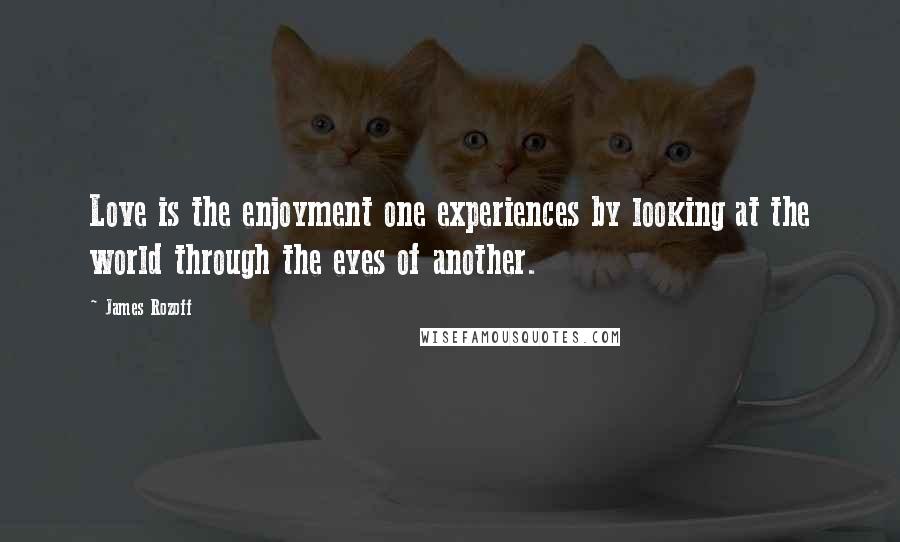 James Rozoff Quotes: Love is the enjoyment one experiences by looking at the world through the eyes of another.