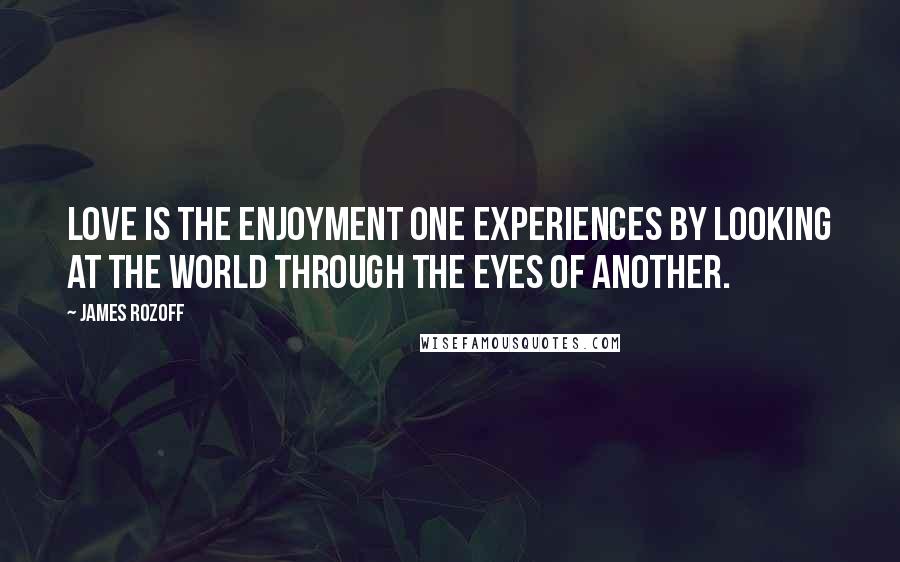 James Rozoff Quotes: Love is the enjoyment one experiences by looking at the world through the eyes of another.