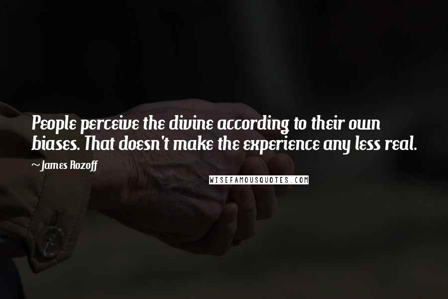 James Rozoff Quotes: People perceive the divine according to their own biases. That doesn't make the experience any less real.