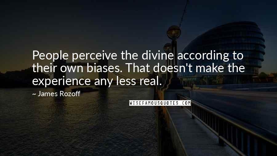 James Rozoff Quotes: People perceive the divine according to their own biases. That doesn't make the experience any less real.