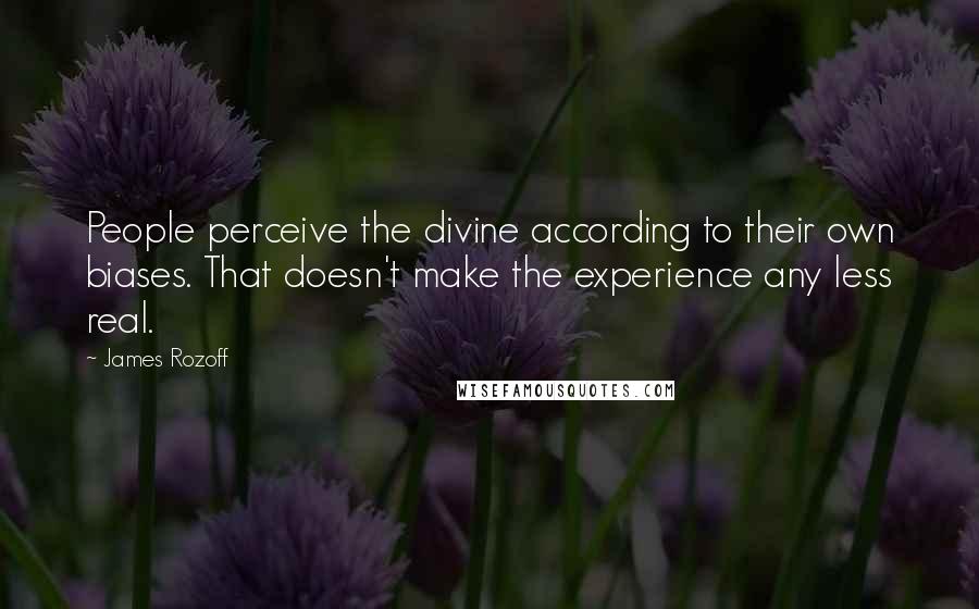 James Rozoff Quotes: People perceive the divine according to their own biases. That doesn't make the experience any less real.