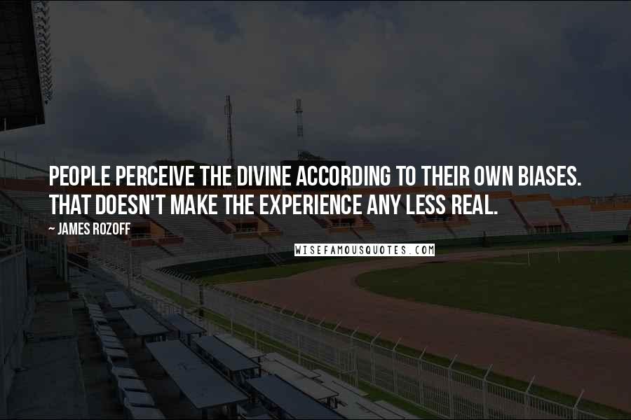 James Rozoff Quotes: People perceive the divine according to their own biases. That doesn't make the experience any less real.