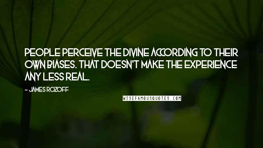 James Rozoff Quotes: People perceive the divine according to their own biases. That doesn't make the experience any less real.