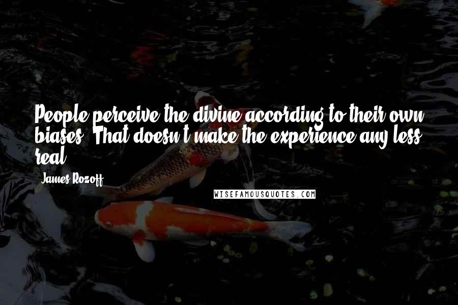 James Rozoff Quotes: People perceive the divine according to their own biases. That doesn't make the experience any less real.