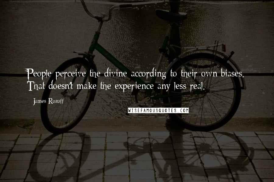 James Rozoff Quotes: People perceive the divine according to their own biases. That doesn't make the experience any less real.