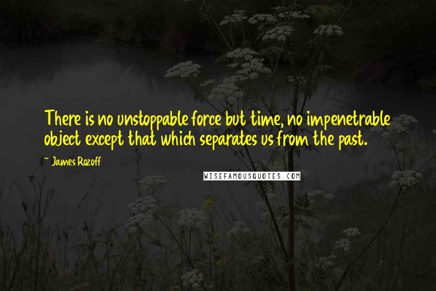 James Rozoff Quotes: There is no unstoppable force but time, no impenetrable object except that which separates us from the past.