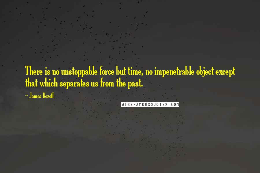 James Rozoff Quotes: There is no unstoppable force but time, no impenetrable object except that which separates us from the past.