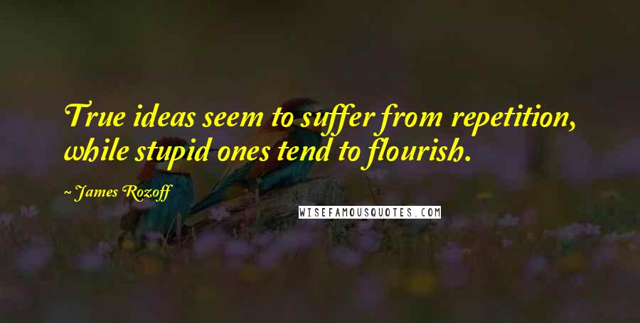 James Rozoff Quotes: True ideas seem to suffer from repetition, while stupid ones tend to flourish.