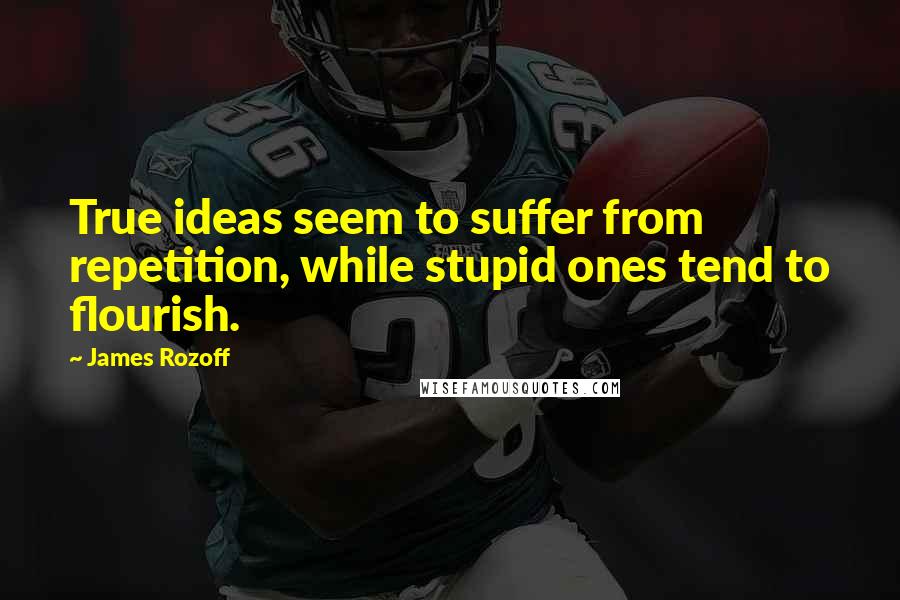 James Rozoff Quotes: True ideas seem to suffer from repetition, while stupid ones tend to flourish.