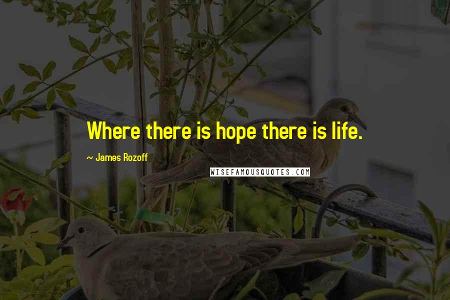 James Rozoff Quotes: Where there is hope there is life.