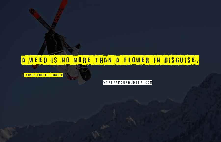 James Russell Lowell Quotes: A weed is no more than a flower in disguise.