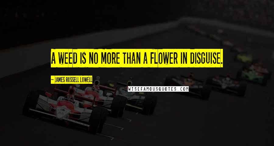 James Russell Lowell Quotes: A weed is no more than a flower in disguise.