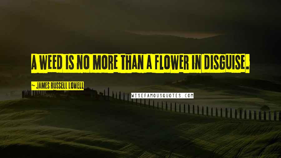 James Russell Lowell Quotes: A weed is no more than a flower in disguise.