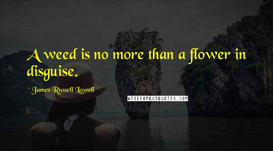 James Russell Lowell Quotes: A weed is no more than a flower in disguise.