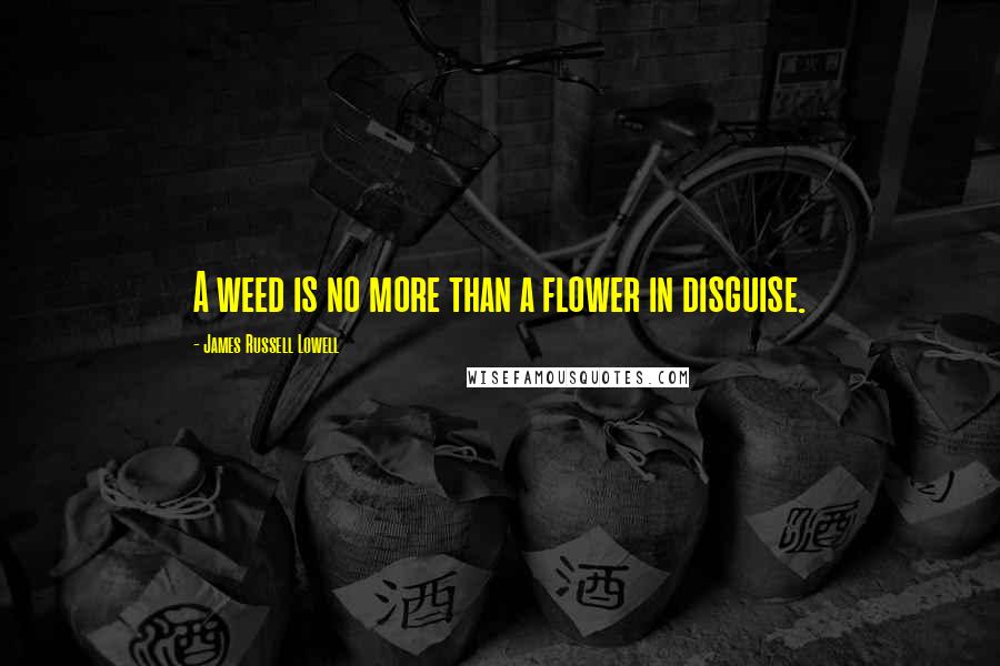 James Russell Lowell Quotes: A weed is no more than a flower in disguise.