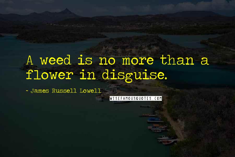 James Russell Lowell Quotes: A weed is no more than a flower in disguise.