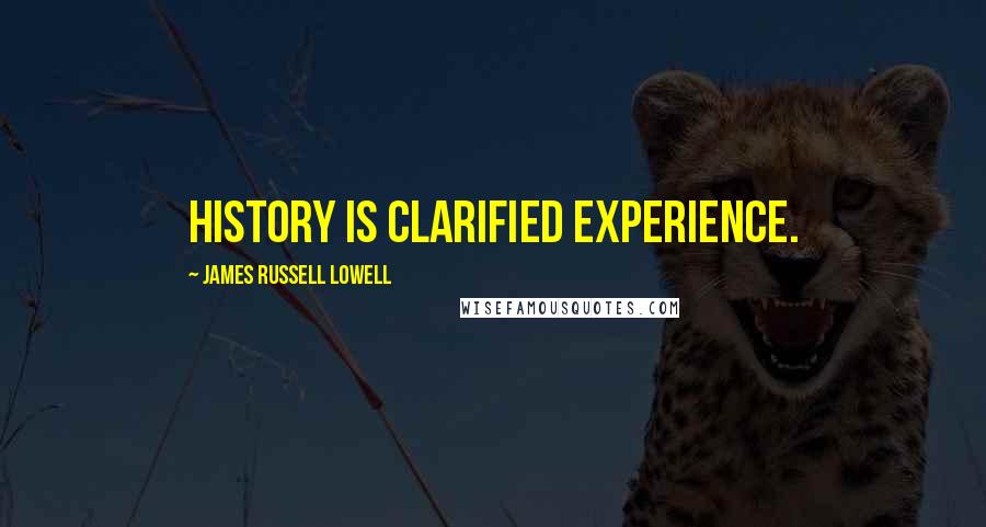 James Russell Lowell Quotes: History is clarified experience.