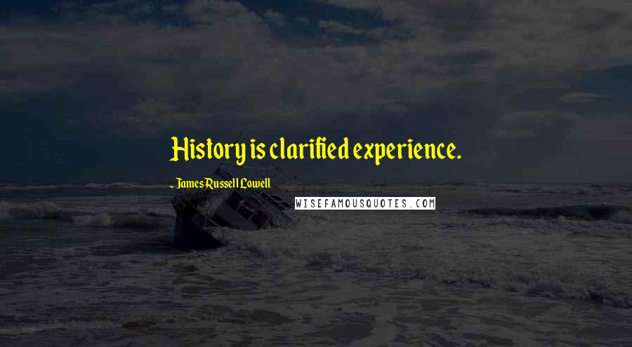 James Russell Lowell Quotes: History is clarified experience.