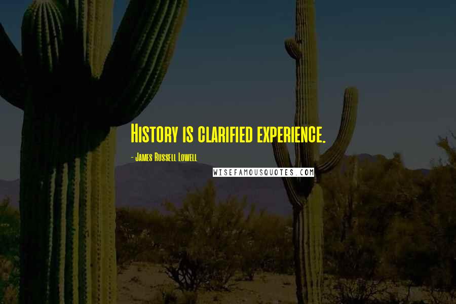 James Russell Lowell Quotes: History is clarified experience.