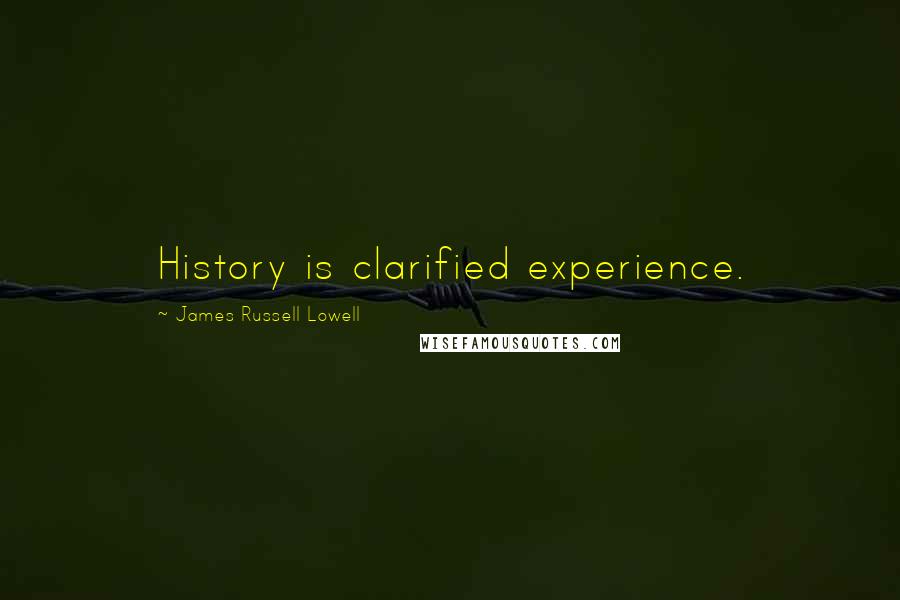 James Russell Lowell Quotes: History is clarified experience.