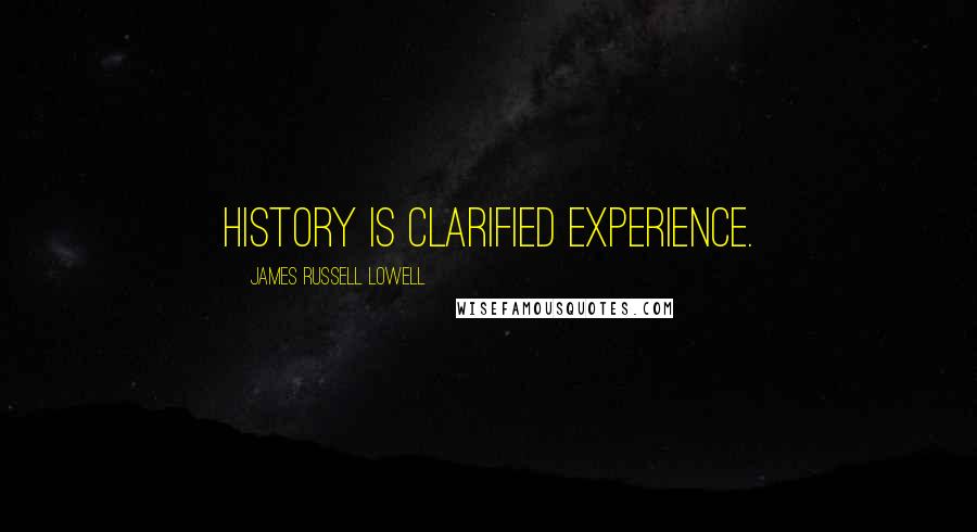 James Russell Lowell Quotes: History is clarified experience.
