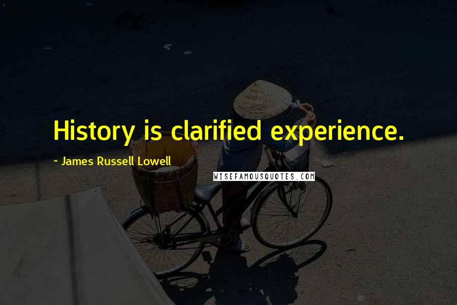 James Russell Lowell Quotes: History is clarified experience.