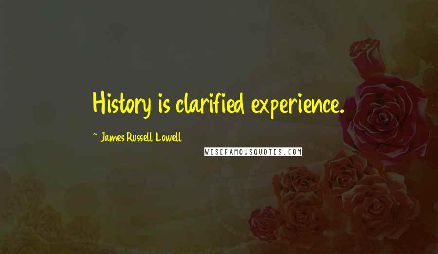 James Russell Lowell Quotes: History is clarified experience.