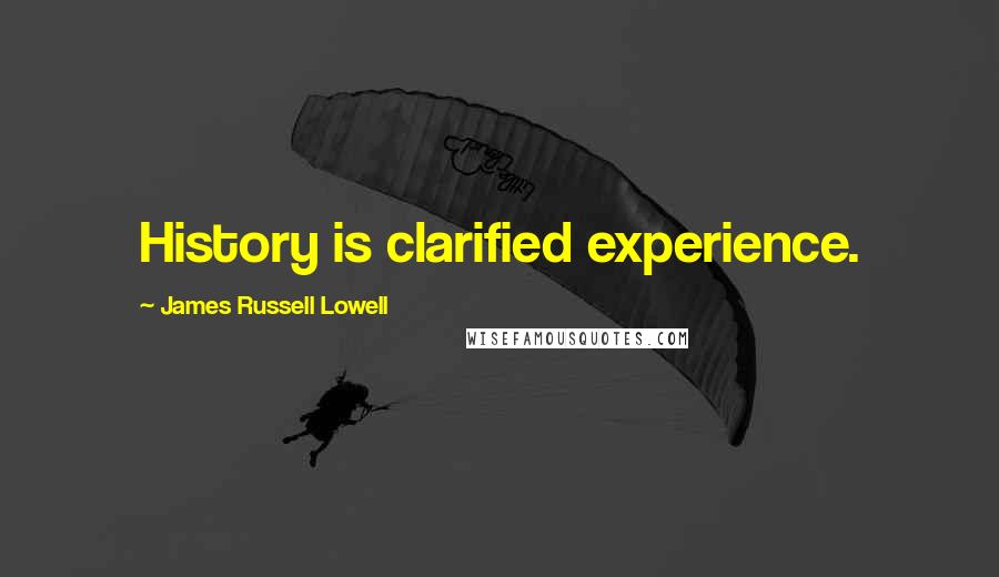 James Russell Lowell Quotes: History is clarified experience.